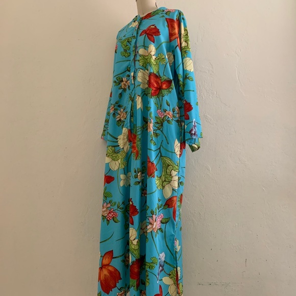 Sold Aqua Blue Floral Maxi Kaftan - Picture 10 of 12